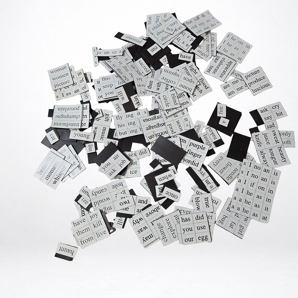 Magnetic Poetry Word Tile Lot Unisex OS Gray Good 150+ Piece Set